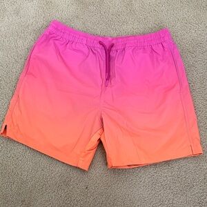 chubbies Pink to Orange Ombre Swim Trunks